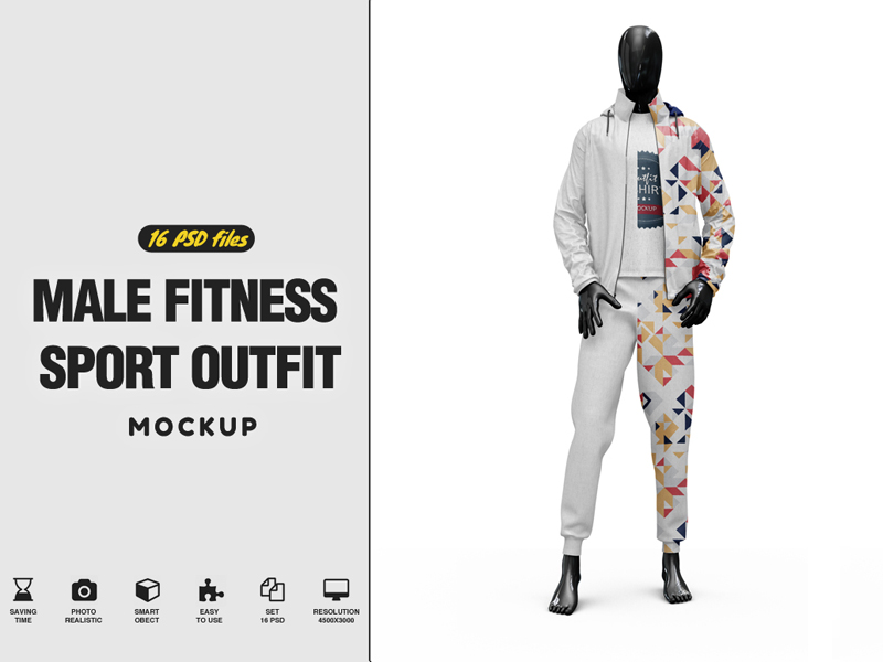 Download Male Sport Outfit Mockup by Pixelmockup on Dribbble