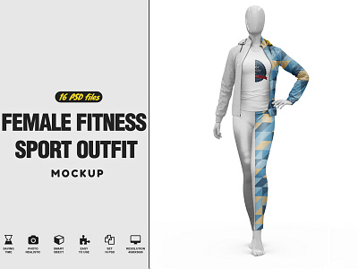 Female  Sport Outfit Mockup