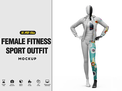 Female  Sport Outfit Mockup