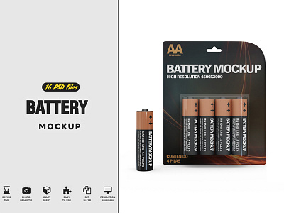 Battery Mockup alkaline amperage batteries battery box button cell cardboard box charge electricity energy mock up mock up