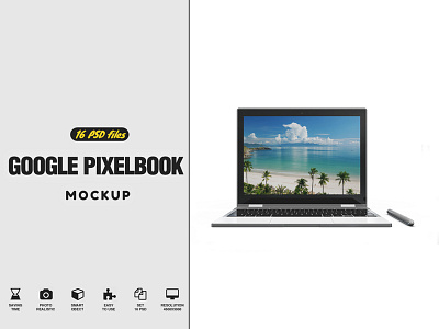 Google Pixelbook Vol.1 Mockup app mockup apps device screen laptop laptop mockup macbook macbook air