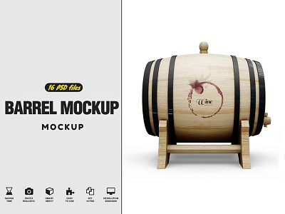Barrel Mockup antique architecture bar barrel beer billboard board branding cafe