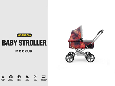 Baby Stroller Mockup announcement arrival baby baby mockup baby stroller baby stroller mockup stroller stroller mockup