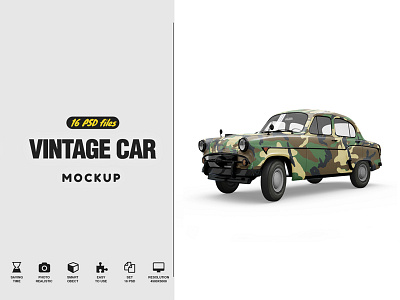 Vintage car Mockup