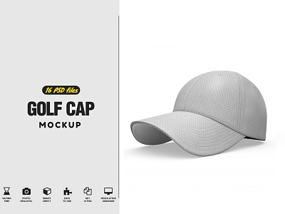 Golf Cap Mockup baseball baseball cap cap cap mockup caps clothing embroidery hat hats new era printed realistic