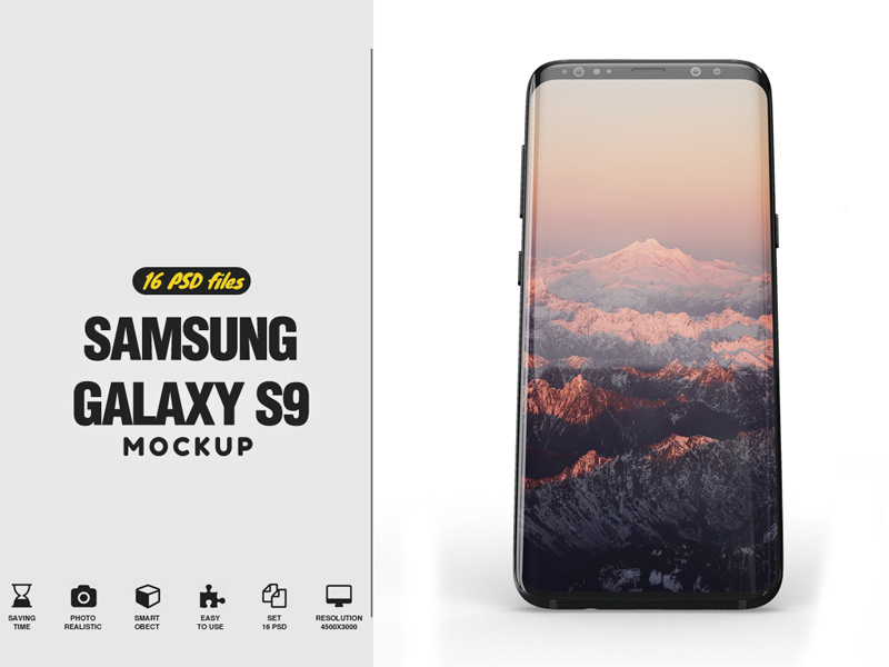 Samsung Galaxy s9 Mockup lcd hd full hd display design curved tv clean cinema