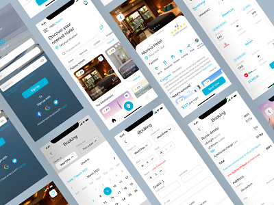 Flight and Hotel Booking UI concept app design figma ui ux uxui