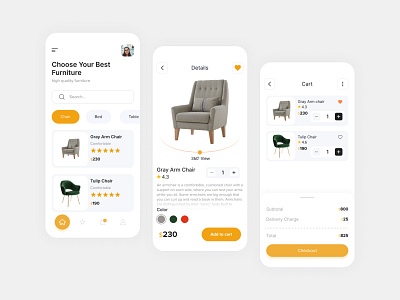 Furniture Shop App app design figma ui ux uxui