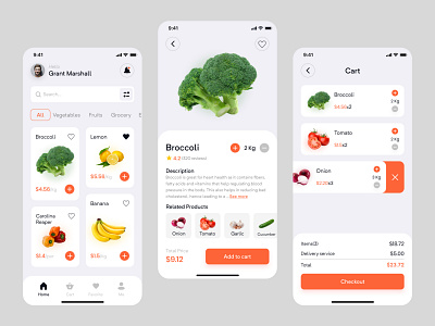 Grocery store App UI by Rahim Uddin on Dribbble