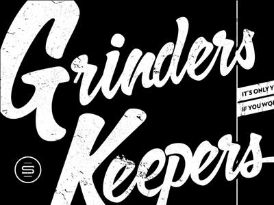 Grinders Keepers Painted Board black grayscale hand painted script typography white