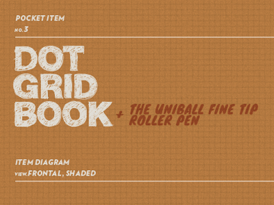 Pocket Item No.3 - Dot Grid Book + Pen action method dot grid book notebook orange pen pocket