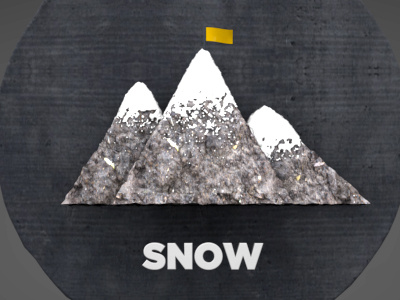Snow animation flag mountain rock snow