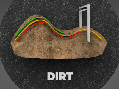 Dirt animation dirt finish pavement race