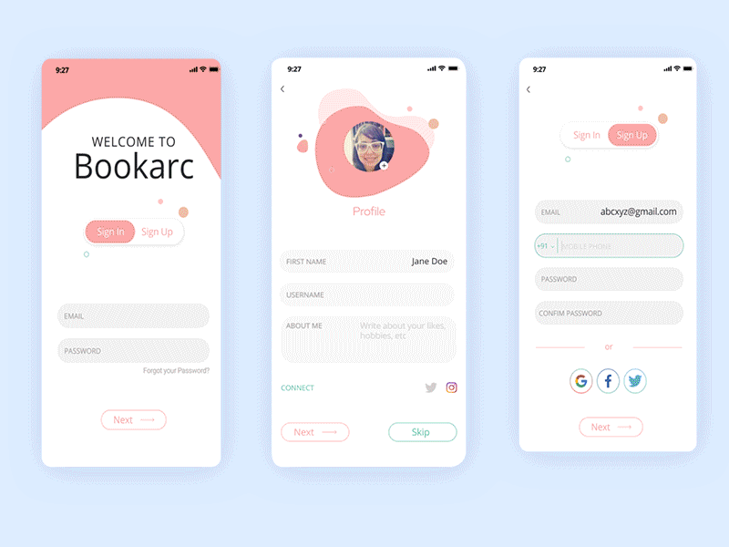 New Reading Experience with Bookarc app book creative custom design designs minimal read ui ux