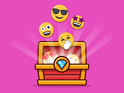 Treasure chest illustration chest diamond emoji gem illustration treasure unlock