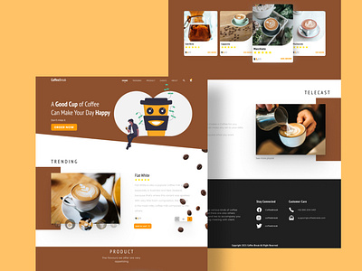 Coffee Shop App Landing Page Design coffee drink landing page ui ui coffee uiux design