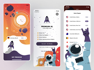 Jupiter VPN 🚀 - Mobile App 📱 design mobile mobile design mobileapp product design ui vpn app