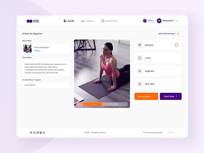 Morla Moves Virtual Movement Coach - Fitness App design fitness fitnessapp product design sportapp trainer trainer app ui webapp