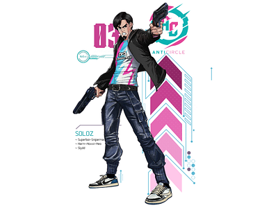 Soloz Played for Anticircle PMPL s4 aj1 anime ch character illustration design esports graphic design illustration logo manga nike soloz ui