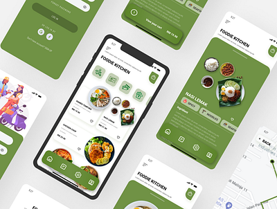 Ui/Ux Mobile App Foodie Kitchen Mockup app mobileapp ui uiux