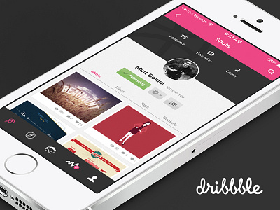 Dribbble App Profile app dribbble mobile profile smartphone