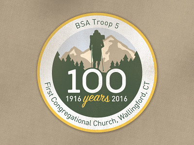BSA Troop 5 | 100 Years 100 years boy scouts illustration patch