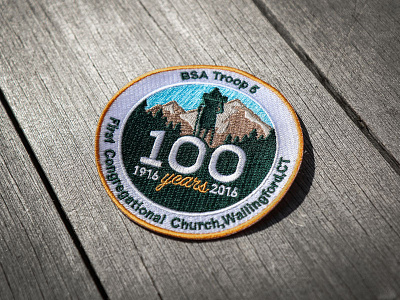 BSA Troop 5 | 100 Years Embroidered Patch 100 years boy scouts embroidered illustration patch