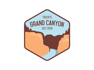 Troop 5 Grand Canyon Logo | Color boy scouts grand canyon illustration logo