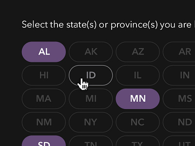 State/Province Picker picker province select state ui ux