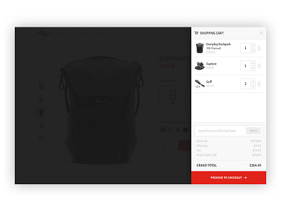 Peak Design Cart cart ecommerce shopping ui ux web design