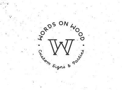 Words on Wood | Monogram, name and tagline hand lettering logo monogram vintage w wood words