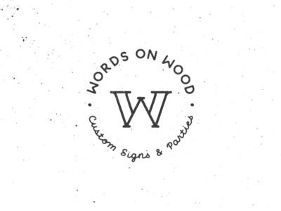 Words on Wood | Monogram, name and tagline hand lettering logo monogram vintage w wood words