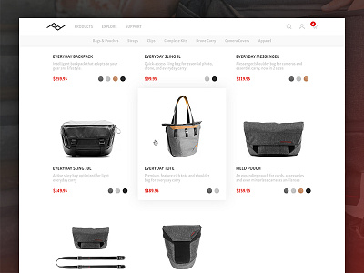 Peak Design Store ecommerce shop store ui ux web design