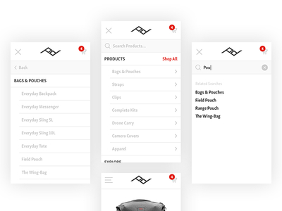 Peak Design Mobile | Navigation ecommerce mobile navigation search shop store ui ux web design