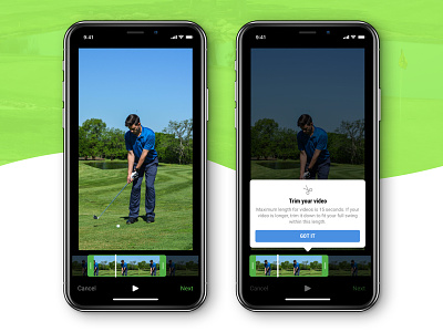 Trim Your Swing Video golf iphone mobile play tooltip trim ui ux video