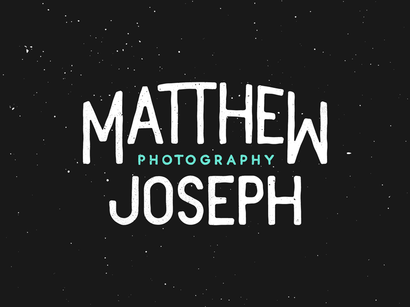 Matthew Joseph Photography Logo branding distressed hand lettering logo photography vintage