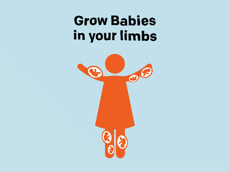 Grow Babies in your Limbs animation baby character fetus gif illustration mother motion design stick figure toilet vector woman womb