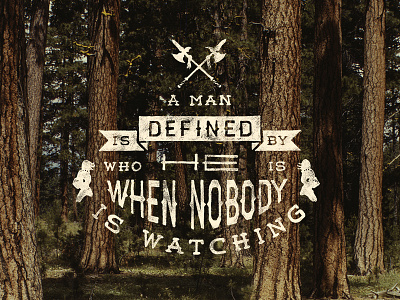 A Man Is Defined hand illustration lettering typography