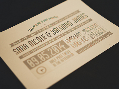 Sara and Brennan invite wedding wedding invite