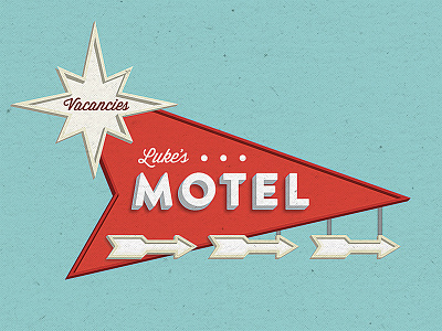 Luke's Motel motel painting sign typography