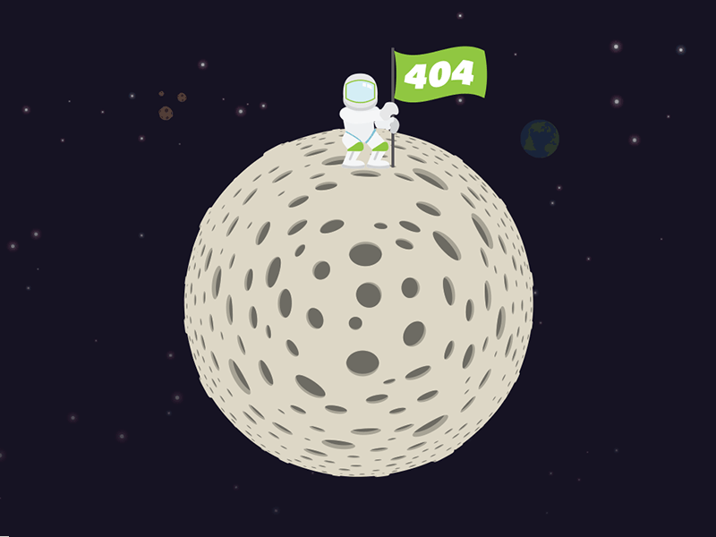 404 - Space 404 asteroid astronaut error illustration illustrator moon planet space stars
