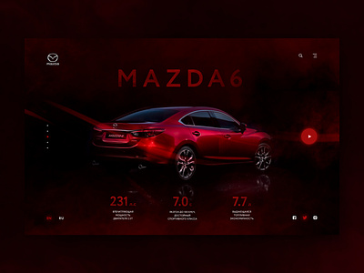 Mazda6 Landing Page car dailyui dark ui design dynamic homepage inspiration landing mazda ui uidesign web webdesign