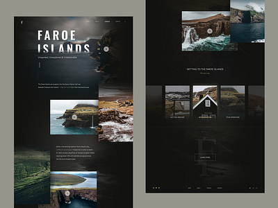 Faroe Islands Website dark design faroe guide homepage island islands mountains nature ocean travel ui uidesign web webdesign website wild