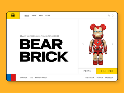 BEARBRICK Online store brutalism design ecommerce figma interface shop store toy ui ui ux ui design uiux ux ux ui uxui web web design webdesign website website design