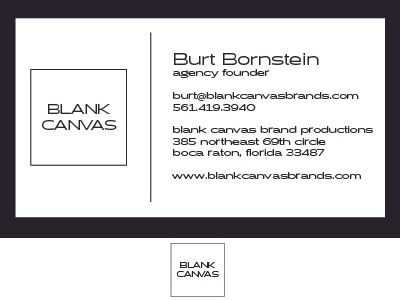 Blank Canvas Brand Productions - Business Card Front business card graphic design identity logo