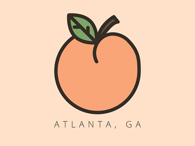 Peach atlanta design food fruit georgia illustration peach