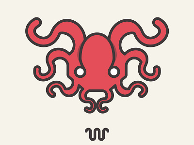 Octopus 2.0 design eye icon illustration logo mark octopus red