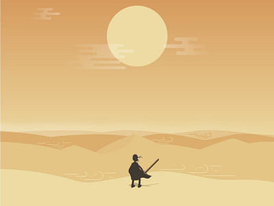 Desert Warrior adventure time atlanta desert graphic design hot illustration sun warrior yellow
