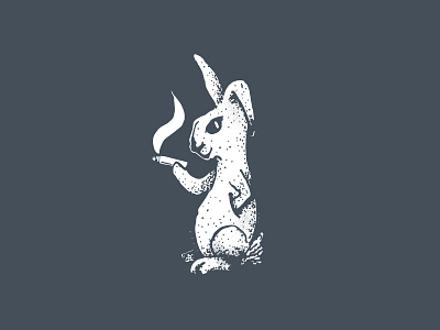 Rabbit animal design icon illustration illustrator line rabbit smoke