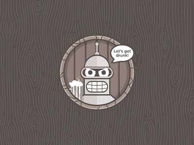 Bender-ama animation beer futurama illustration illustrator logo mark